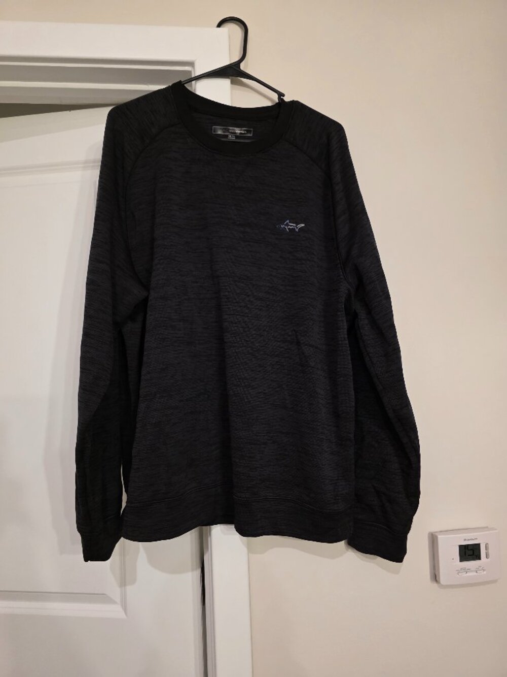 Greg Norman Space Dye Crew Neck Pullover Sweater Black / Charcoal Men's XXL